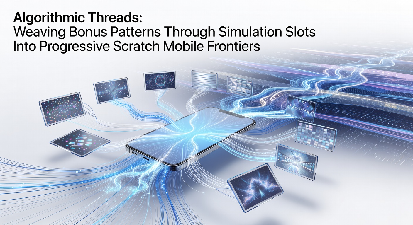 Visual representation of algorithmic patterns connecting simulation slots with progressive scratch card features on mobile interfaces
