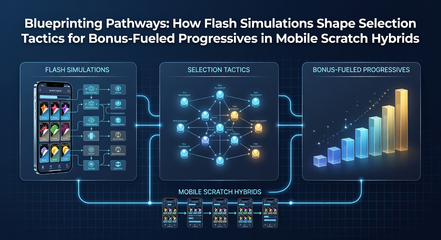 Flash simulation dashboard displaying mobile scratch hybrid interfaces with progressive bonus indicators