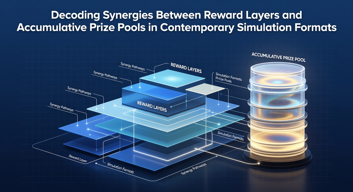 Visualization of reward layer interactions with accumulative prize pools in simulation game interfaces