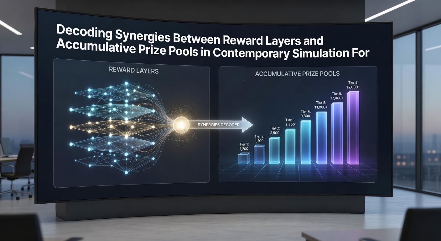 Diagram illustrating layered reward progression feeding into growing prize pool accumulations