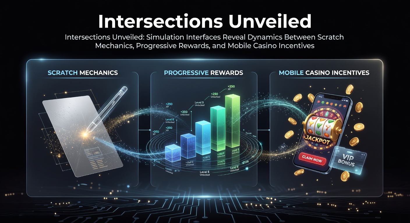 Simulation interface displaying scratch card mechanics alongside progressive reward trackers in a mobile casino environment
