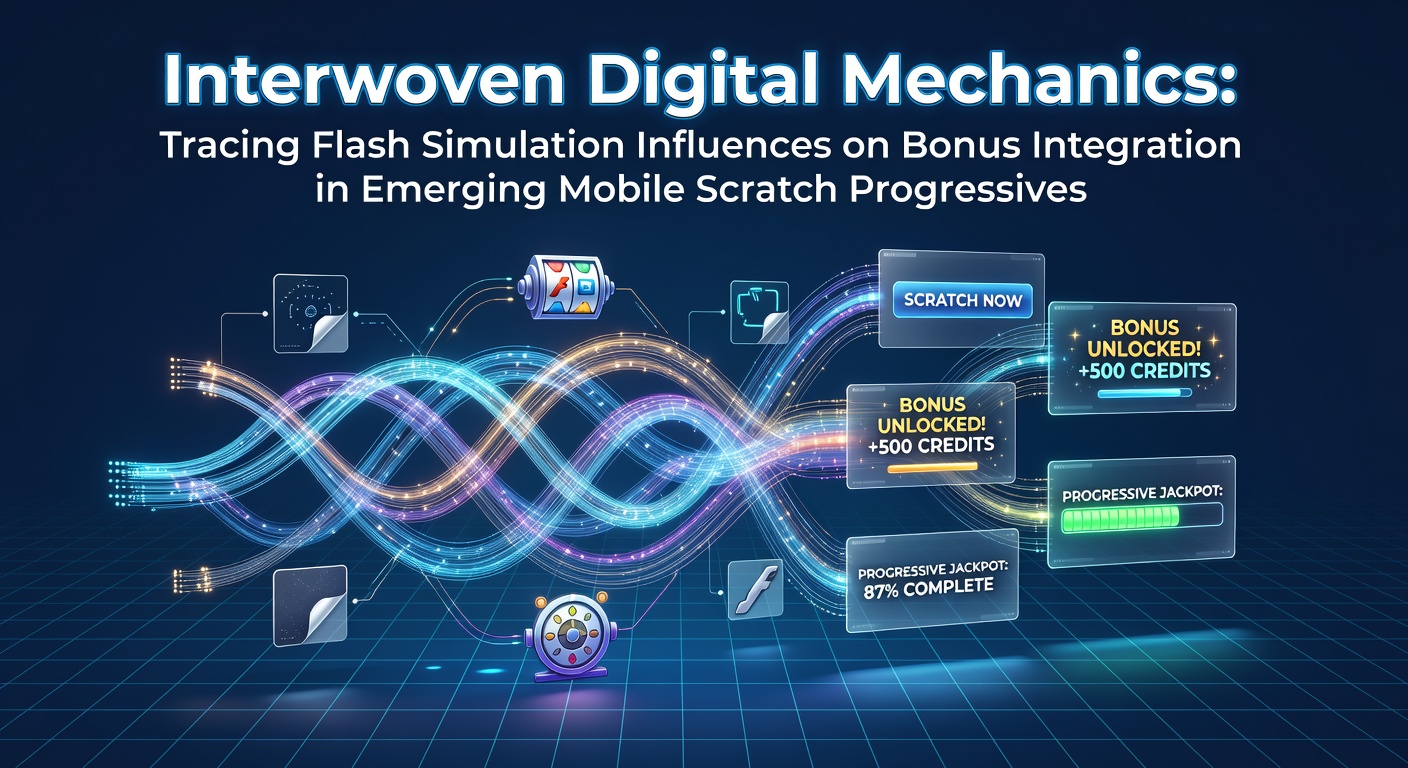 Digital interface showing interconnected simulation layers for mobile scratch progressive games with bonus pathways highlighted