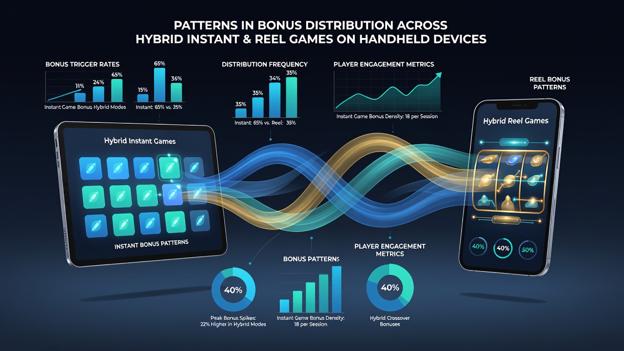 Analytics dashboard showing bonus distribution patterns across hybrid mobile games