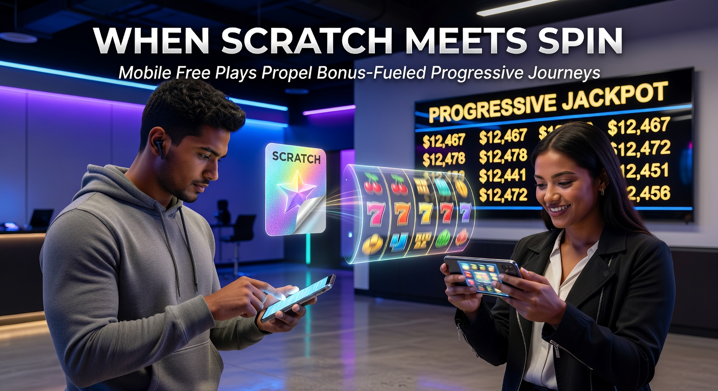 Dynamic close-up of a mobile hybrid game interface showing scratch reveal transitioning to spinning reels with bonus explosions and a rising progressive jackpot bar